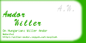 andor willer business card